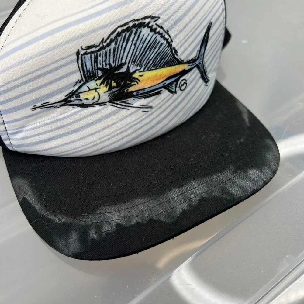 Magellan Swordfish‎ Hat Mens Adjustable Black Snapback Trucker Cap Mesh Fishing